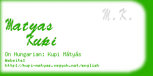 matyas kupi business card