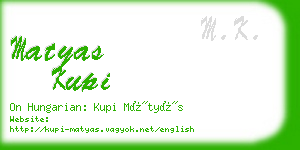 matyas kupi business card